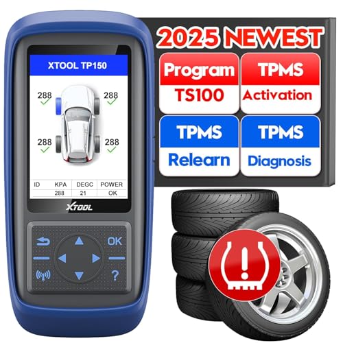 XTOOL TP150 TPMS Programming Tool, Universal TPMS Relearn/Reset/Activate Tool(315/433MHz), Tire Sensor Programmer for XTOOL TS100 Only, Tire Pressure Monitoring System Diagnostic Tool