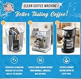 Coffee Machine Descaler Descaling Solution - 32oz (8 Uses) Compatible with Keurig, Nespresso, Breville, Delonghi, Jura, Ninja - Espresso Coffee Maker Cleaner, Coffee Pot Cleaning Limescale Remover