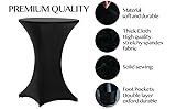 Tina's 10 Pack 30x42 Inch Highboy Spandex Cocktail Table Covers Black, Cocktail Table Tablecloth, Fitted Stretch Cocktail Tablecloth for Round Tables (10PC 30X42 Black)