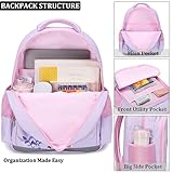 JIANYA Kids Backpack for School Girls Mermaid School Bags for Preschool Kindergarten Backpacks with Lunch Box & Chest Strap