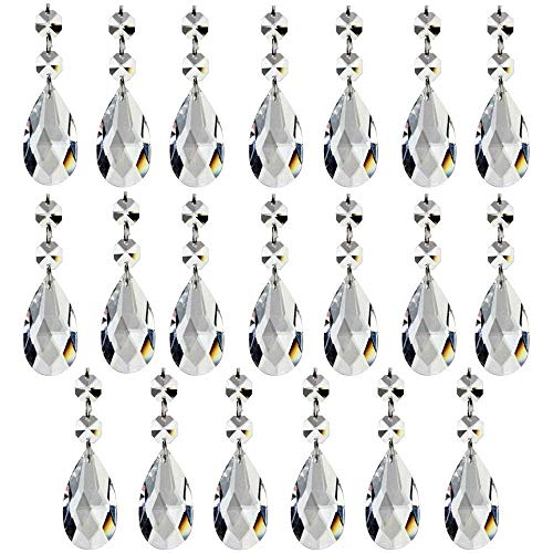H&D HYALINE & DORA 20pcs Pendants Teardrop Chandelier Crystal Pendants Glass Pendants Beads