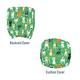 Ambesonne Dog Lover Office Chair Slipcover, Continuous Colored Pattern with Various Species and Tiny Paw Prints, Protective Stretch Decorative Fabric Cover, Sea Green