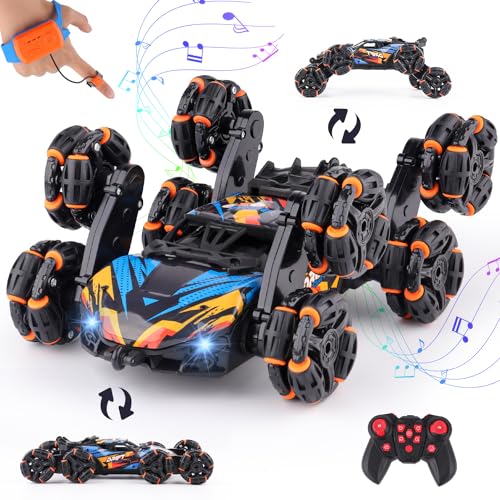 NEXBOX Cool 8 Wheels Hand Controlled rc Stunt Car Toys, Gesture Sensing Remote Control Cars for Boys Age 6 7 8-12 13 14 Year Old, Birthday Gifts Ideas for Kids