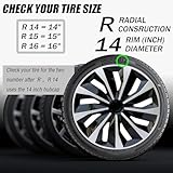 Hubcap Wheel Cover Replacement R14 Hub Caps Universal Wheel Rim Cover ABS Material Exterior Accessories for Car Truck SUV -Set of 4