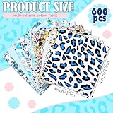 Kinlop 600 Pcs 4 x 4 Inch Cotton Fabric Square Pre Cut Quilt Squares Printed Floral Patchwork Quilting Fabric Bundles for DIY Craft Sewing Clothing Accessory(Mixed Color)