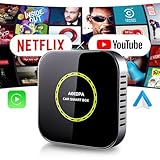 Aeedpa Netflix CarPlay Adapter Ai Box, 8GB 128GB, 3 in1 Car Video Streaming Wireless Carplay Adapter for iPhone & Android Auto, Supports YouTube, TikTok, Hulu, TF Card, Plug & Play