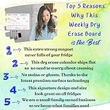 Magnetic Weekly Planner for Fridge - 17x12” Weekly Dry Erase Board Calendar for 2025 Schedules, Meals & Chores - Refrigerator Calendar with 4 Markers & Eraser by Quick Canary