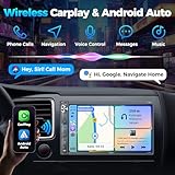 SJoyBring Upgrade Wireless Double Din Car Stereo with Apple Carplay, Android Auto, Dash Cam, Bluetooth, 4-Channel RCA, 2 Subwoofer Ports, 7" HD Capacitive Touchscreen Car Radio, 60W*4, Backup Camera