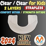 Oral Mart 2024 (Clear/Semi Clear) Youth Mouth Guard for Kids (2-Layer Clear) Comfort Meets Durability - Mouthguard for Karate, Martial Arts, Taekwondo, Boxing, Football, Rugby, BJJ, Muay Thai, Hockey