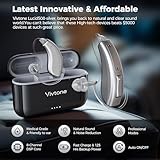 Vivtone Rechargeable Hearing Aids for Seniors Adults, Advanced Multi Channel Digital BTE (Behind-The-Ear) Hearing Device with Recycle Charging Case, Auto-On/Off, Pair, Version 3 (Lucid508-silver)