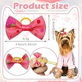 Senniea 100PCS Cute Puppy Dog Small Bowknot Hair Bows,Yorkie Doggie Bows with Rubber Band Pet Grooming Bows Dog Hair Costume Accessories for Small Dog