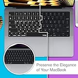 Kuzy Korean MacBook Pro Keyboard Cover 2024 2023 2022 14 inch 16 inch M3 M1 M2 MacBook Air Keyboard Cover 15 inch 13.6 inch Silicone Skin Ultra Thin, US Version, Korean Language