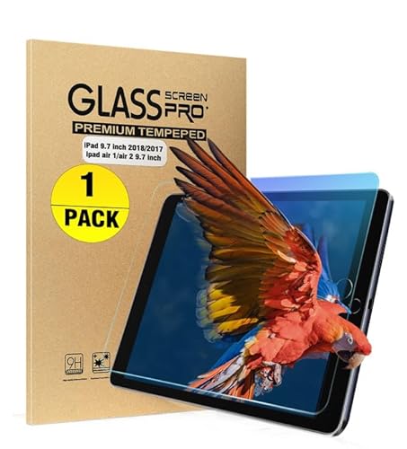 Anpredo Anti Blue Light Screen Protector for iPad 9.7 Inch 6th/5th Gen, Anti Glare Tempered Glass 9H Film for Apple iPad Air 2/Air 1st/Pro 9.7, 1 Pack