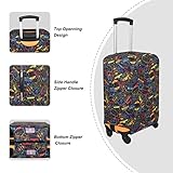 Explore Land Travel Luggage Cover Suitcase Protector Fits 18-22 Inch Case (Stamp, S)