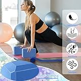 Wettarn 30 Pack Yoga Block and Strap Set 15 Pcs Non-Slip Yoga Blocks with 15 Pcs Metal D Ring Stretching Exercise Workout Fitness Accessory for Gym(Blue)