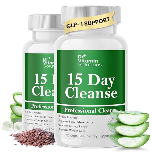 DR VITAMIN SOLUTIONS 15 Day Gut Cleanse Detox for Women w/GLP-1 Support - Natural Colon & Detox Cleanse for Weight Loss - Bloating & Constipation Relief - Flushes Toxins & Supports Immunity - 60 Ct.