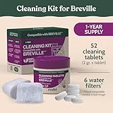 Roobi Breville Compatible Espresso Machine Cleaning & Maintenance Kit. Includes 52 Breville Cleaning Tablets and 6 Water Filters. Carbon Neutral. 1 Year Supply.