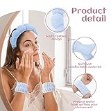 ATROCH Sponge Spa Headbands for Women & Wristband Set,Puffy Makeup Headband Set for Washing Face,Soft Towel Skin Care Head Band,Cute Hair Band Shower 4 Pcs