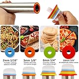 MIKULA Rolling Pin, Rolling Pins Thickness Rings and Silicone Baking Pastry Mat Set, Stainless Steel Dough Roller Rolling Pins for Baking & Bench Scraper For Pizza, Cookies, Pie, Pasta, Pastries