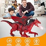 HAYXUN Remote Control Dragon Toy for Kids – Realistic Large Dragon Figure with Flapping Wings, Roaring Sound, Mist-Spraying, LED Light-Up Eyes – Birthday for Boys, Girls Ages 3+