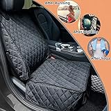 PETICON Waterproof Front Seat Car Cover 2 Pack, Full Protection Dog Car Seat Cover with Side Flaps, Nonslip Scratchproof Captain Chair Seat Cover Fits for Cars, Trucks, SUVs, Jeep, Black