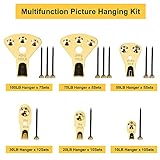 125 pcs Picture Hangers, Heavy Duty Picture Hanging Kit with Nails, Professional Picture Hanging Kit on Wooden/Drywall for Canvas, Office Pictures, Clock, House Decoration, Holds 10-100 lbs