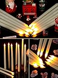 Retisee 100 Pcs Flameless LED Taper Candles 11 Inch Battery Operated Candles Bulk Flickering for Candlesticks for Halloween Christmas Birthday Wedding Party(Ivory)