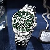 CRRJU Men's Fashion Luxury Stainless Steel Watches for Men Business Auto Date Chronograph Analog Quartz Wristwatches