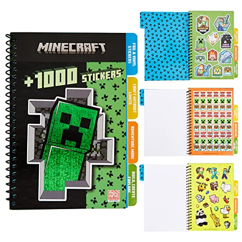 Minecraft Sticker Book for Kids - 28 Sheets, Over 1000 Creeper Collector Stickers for Scrapbooking, Creative Activity Set, Gamer Gifts for Boys