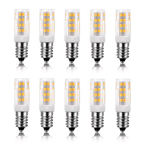 Vlio E14 5W LED Light Bulb, 10 Pack, Warm White 3000K, 40W Incandescent Bulb Equivalent, 400LM 52 LED 2835-SMD Light, Not Dimmable, AC 110V