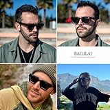 Baililai Unisex Polarized Sunglasses Trendy Sunglasses Men/Women 100% UV blocking (grey)