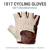 Portland Design Works 1817 Cycling Gloves - Unisex Fingerless Biking Gloves, Biking Accessories, Natural/Brown, Small