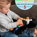 Buckle Toys Blizzard Penguin - Montessori Learning Activity & Stuffed Animal - Develop Motor Skills, Problem Solving, Counting & Color Recognition