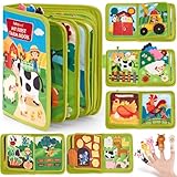 hahaland Busy Book for Toddlers 1-3 - Montessori Toys Busy Board for 1 Year Old Boy Gifts Girl Toys Educational Learning Quiet Activity Books Toddler Airplane Travel Toy 1-2 One Year Old Birthday Gift