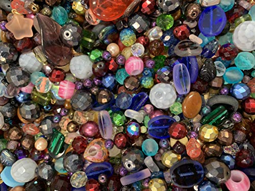 One Pound Assorted Glass Beads for Jewelry Making, DIY Lamp Work, Arts and Crafts, and Decorative Hobby Artistry, Colorful Crystal Assortment Bulk Mix, 4-18mm (Mixed Colors) (1)