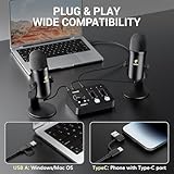 TONOR ASMR Microphone Equipment Bundle with Audio Interface, Immersive 3D Stereo Audio, Dual Condenser Mics with Audio Mixer, Clear Sound, Volume Control, with Furry Windscreens, Set for ASMR, Black