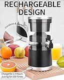 DUSENHO,Electric Juicer Rechargeable - Citrus Juicer Machines with USB and Cleaning Brush Portable Juicer for Orange, Lemon, Grapefruit