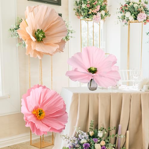 Thiccywoov 3 Pcs 15.7 Inch Giant Paper Flower Artificial Flower Decoration 3D Paper Decorations for Wall Birthday Party Wedding Banquet Background Arrangements Photography Props