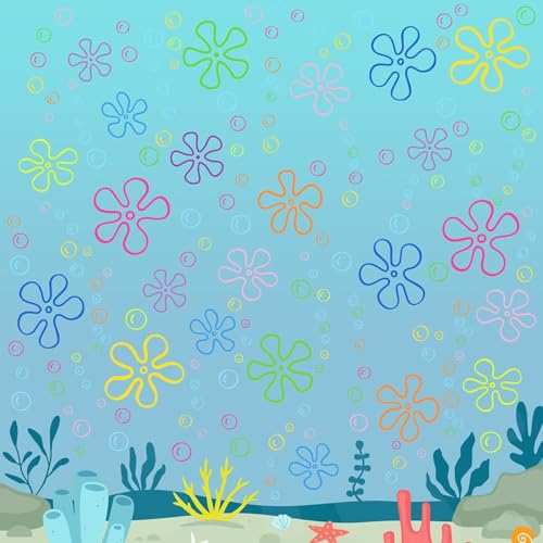 Under The Sea Jellyfish Bubbles Wall Stickers - Ocean Theme Removable Vinyl Decals for Nursery, Living Room, Office - Waterproof & Non-Toxic Underwater Wall Decor (UV24Y10369T)