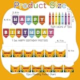 Happy Birthday Bulletin Board Decorations Set Colorful Crayon Birthday Bulletin Board Sets Classroom Birthday Chart for Back to School Classroom Wall Decorations