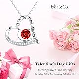 Ruby Jewelry for Women Valentines Day Birthday Gifts July Birthstone Necklace Mom Wife I Love You to the Moon and Back Necklace Sterling Silver