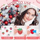 beinkmake 120 Pcs Padded Sequins Strawberry Patches Sew on Applique Glue on Red Decorations for Clothes Christmas Ornaments DIY Sewing Headbands Hair Clips