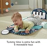 Fisher-Price Baby Playmat Kick & Play Piano Gym with Musical and Sensory Toys for Newborn to Toddler, Navy Fawn