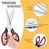 Pinking Shears for Fabric Cutting, Taotree 9.5" Sewing Scissors, Zig Zag Craft Scissors Decorative Edge, Fabric Sewing Supplies, Professional Handheld Dressmaking Arts Crafting Scrapbooking Supplies