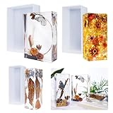 LET'S RESIN Rectangle Silicone Resin Molds, 3 pcs Large Resin Molds Wooden Support, Deep Epoxy Resin Molds for Flowers Preservation, Insect Specimen, Christmas Home Décor, DIY Resin Art Crafts Gift