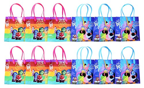 DISNEY Pixar Inside Out Premium Quality Party Favor Reusable Goodie Small Gift Bags 12 (12 Bags)