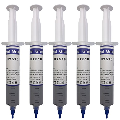 BAY Direct 5-Pack Reusable Thermal Paste (7 Oz/200g), LARGE Syringe Thermal Grease Cool Compound Heatsink Apply to PC/CPU/GPU/LED/VGA (Accessory Included)