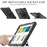 SEYMAC stock Case for iPad Air 3 2019 / Pro 10.5'' with Screen Protector Pen Holder [360° Rotate Hand Strap/Stand], Drop-Proof Case (Black)