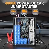 Hererod PW40 Jump Starter, Tire Inflator Portable Air Compressor, 4000A Peak 200PSI & 4X Faster, 32000mAh 12V Car Battery Jump Starter (9L Gas/8L Diesel), Portable Tire Inflator for Car(Yellow)