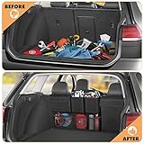 FINPAC Car Trunk Organizer and Storage, Detachable Seat Back Hanging Organizers Storage with Zippers, Large Capacity Car Accessories Interior for Jeeps, SUVs, Vans (Black)